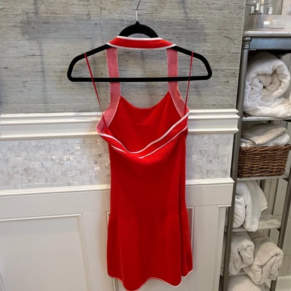 NWT new medium Anthropologie daily practice full speed halter dress knit red
